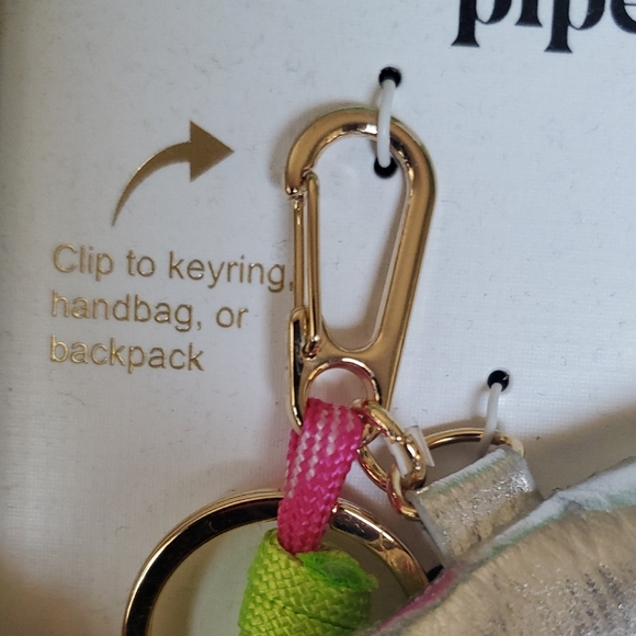 Piper K Silver and Multicolor Bag Charm & Key Chain - Picture 5 of 7